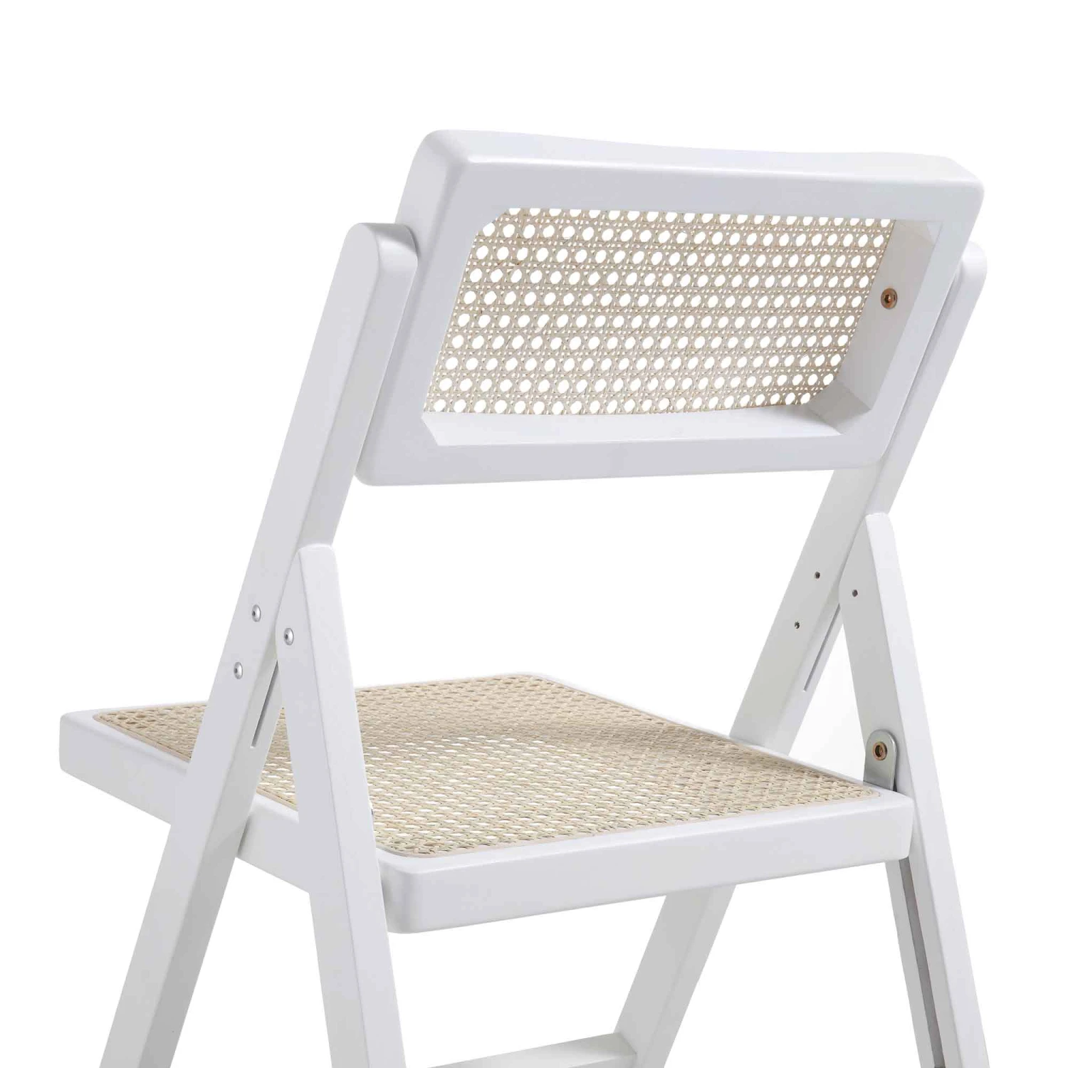 Frances Set Of 2 Folding Cane Rattan Chairs, White 14 Frances Set Of 2 Folding Cane Rattan Chairs, White - Image 14