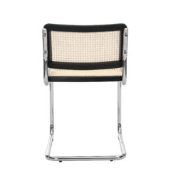 Cosenza Set of 2 Black Wood and Natural Cane Dining Chairs β Chrome Cantilever Frame 12 Cosenza Set of 2 Black Wood and Natural Cane Dining Chairs β Chrome Cantilever Frame -Daals Store XN 2055 BLACK 2P WB4