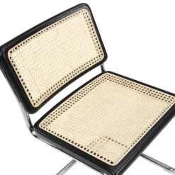 Cosenza Set of 2 Black Wood and Natural Cane Dining Chairs β Chrome Cantilever Frame 13 Cosenza Set of 2 Black Wood and Natural Cane Dining Chairs β Chrome Cantilever Frame -Daals Store XN 2055 BLACK 2P detail1