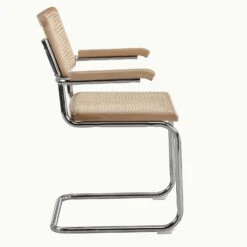 Rayna Pair Of 2 Solid Beech Dining Chairs With Armrests, Natural Cane & Chrome (Natural) 11 Rayna Pair Of 2 Solid Beech Dining Chairs With Armrests, Natural Cane & Chrome (Natural) -Daals Store XN 2056 NAT 2P WB2