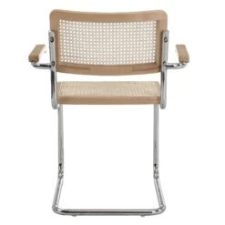 Rayna Pair Of 2 Solid Beech Dining Chairs With Armrests, Natural Cane & Chrome (Natural) 14 Rayna Pair Of 2 Solid Beech Dining Chairs With Armrests, Natural Cane & Chrome (Natural) -Daals Store XN 2056 NAT 2P WB4