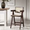 Jeanne Dark Walnut Cane Rattan Solid Beech Wood Counter Stool 20 Jeanne Dark Walnut Cane Rattan Solid Beech Wood Counter Stool -Daals Store XN 2211 DARKWALNUT main