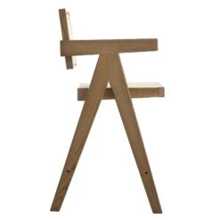 Jeanne Light Walnut Beech Wood & Natural Cane Rattan Counter Stool – 65cm Mid-Century Kitchen Stool -Daals Store XN 2211 LIGHTWALNUT WB4