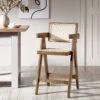 Jeanne Light Walnut Cane Rattan Solid Beech Wood Counter Stool 21 Jeanne Light Walnut Cane Rattan Solid Beech Wood Counter Stool -Daals Store XN 2211 LIGHTWALNUT main
