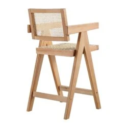 Jeanne Natural Colour Cane Rattan Solid Beech Wood Counter Stool 16 Jeanne Natural Colour Cane Rattan Solid Beech Wood Counter Stool -Daals Store XN 2211 NAT WB3