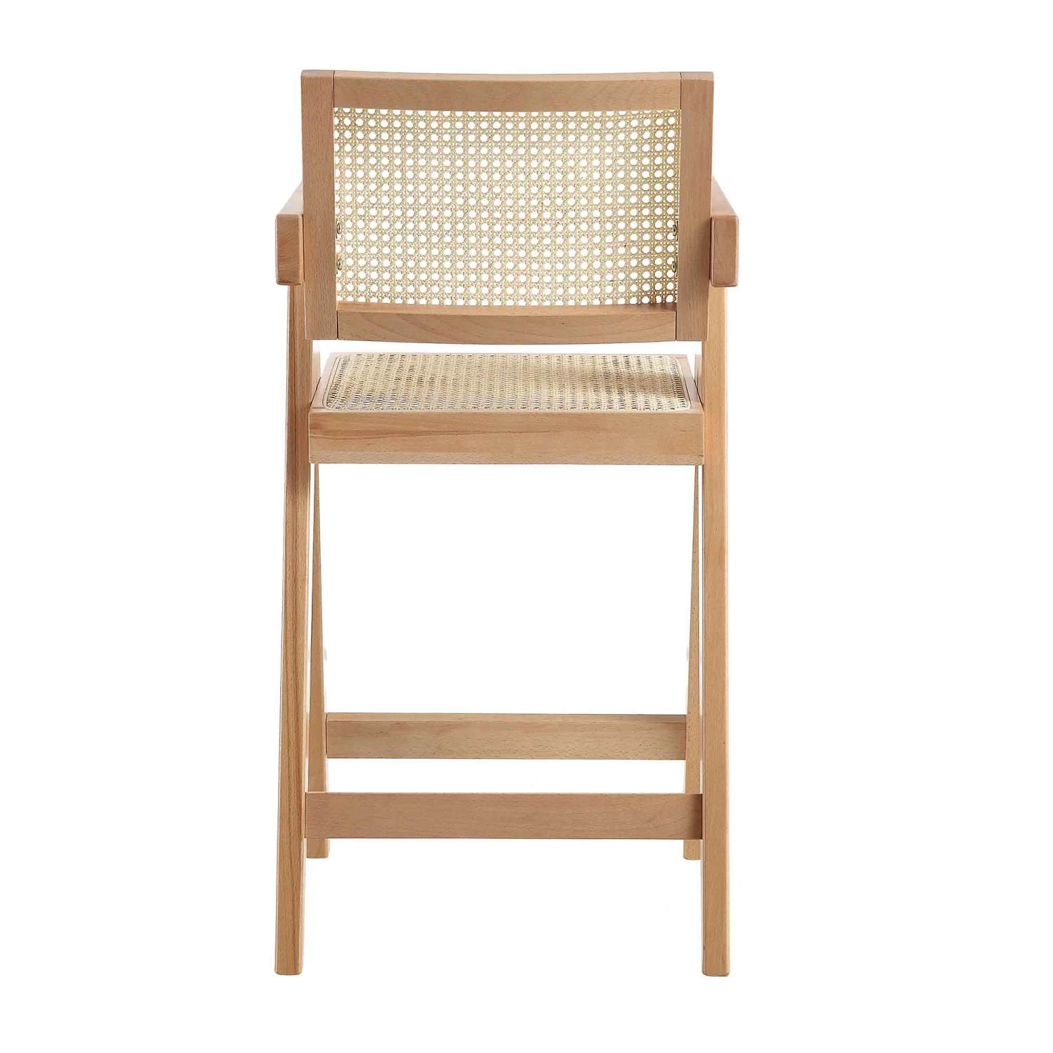 Jeanne Natural Colour Cane Rattan Solid Beech Wood Counter Stool 8 Jeanne Natural Colour Cane Rattan Solid Beech Wood Counter Stool - Image 8