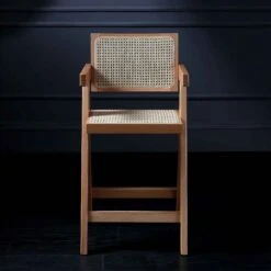 Jeanne Natural Colour Cane Rattan Solid Beech Wood Counter Stool 12 Jeanne Natural Colour Cane Rattan Solid Beech Wood Counter Stool -Daals Store XN 2211 NAT scene1