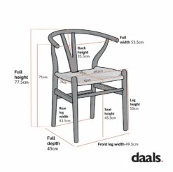 Hansel Wooden Natural Weave Dining Chair, Natural Colour Frame 13 Hansel Wooden Natural Weave Dining Chair, Natural Colour Frame -Daals Store XN R098 CHART