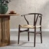 Hansel Wooden Natural Weave Dining Chair, Dark Walnut Colour Frame -Daals Store XN R098 DARKWALNUT main
