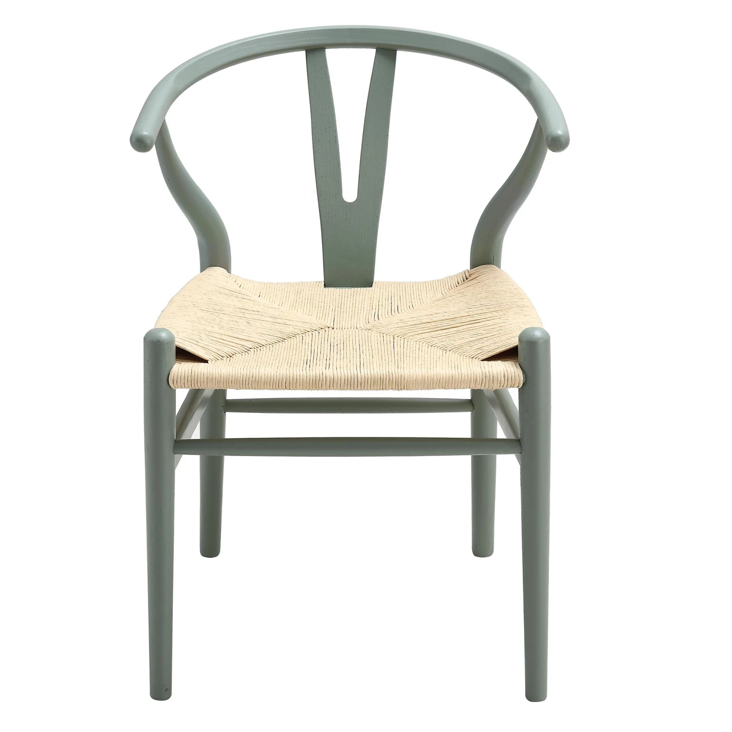 Hansel Wooden Natural Weave Dining Chair, Sage Green Colour Frame 6 Hansel Wooden Natural Weave Dining Chair, Sage Green Colour Frame - Image 6