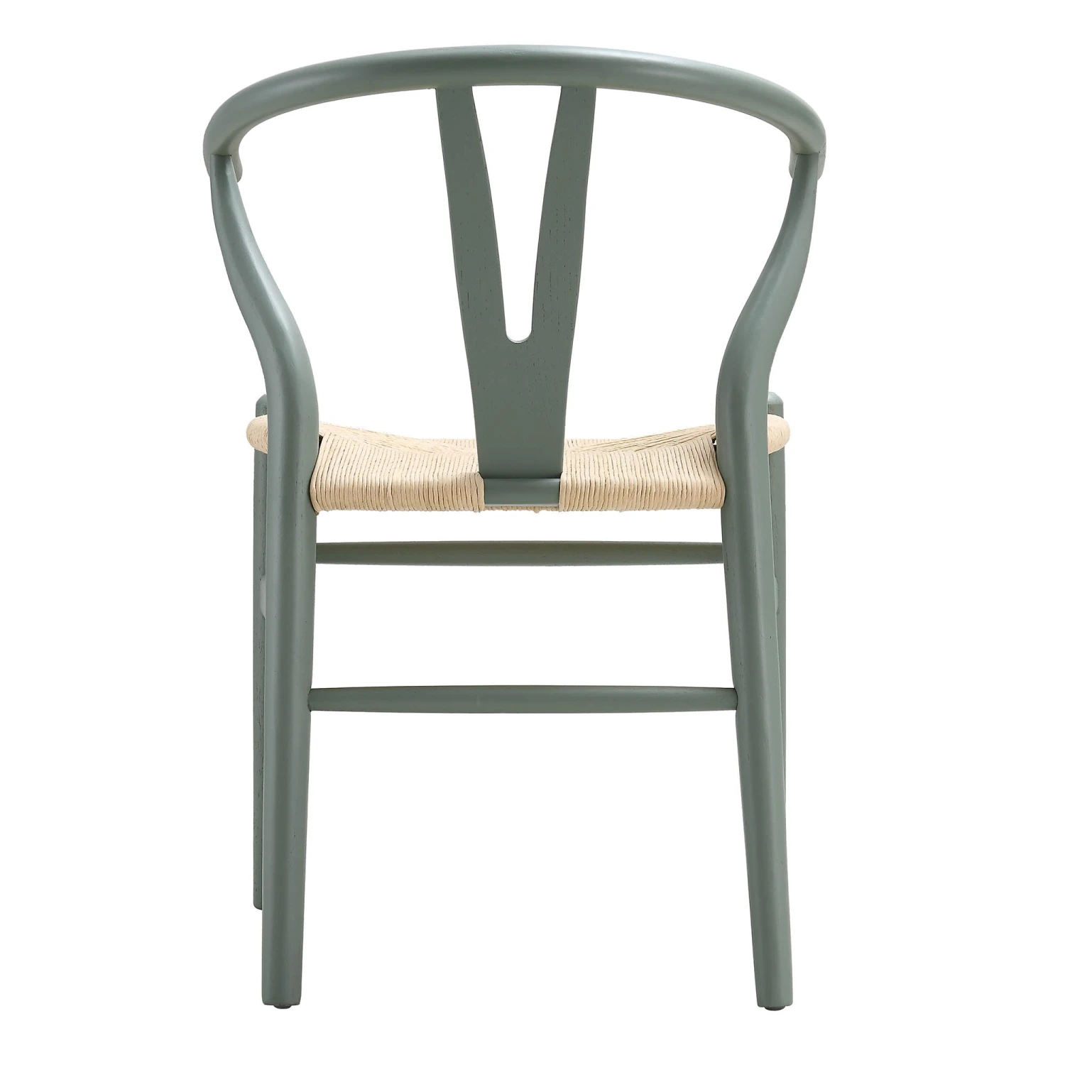 Hansel Wooden Natural Weave Dining Chair, Sage Green Colour Frame 8 Hansel Wooden Natural Weave Dining Chair, Sage Green Colour Frame - Image 8