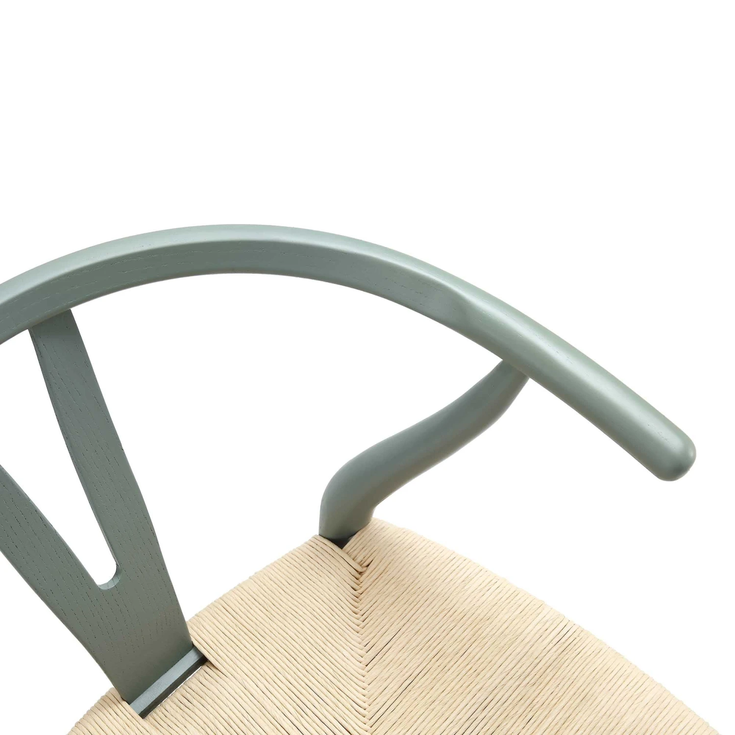 Hansel Wooden Natural Weave Dining Chair, Sage Green Colour Frame 9 Hansel Wooden Natural Weave Dining Chair, Sage Green Colour Frame - Image 9