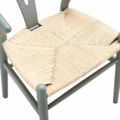 Hansel Wooden Natural Weave Dining Chair, Sage Green Colour Frame 20 Hansel Wooden Natural Weave Dining Chair, Sage Green Colour Frame -Daals Store XN R098 SAGE detail2