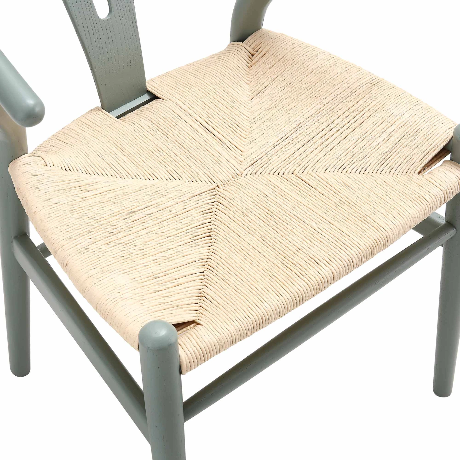 Hansel Wooden Natural Weave Dining Chair, Sage Green Colour Frame 10 Hansel Wooden Natural Weave Dining Chair, Sage Green Colour Frame - Image 10