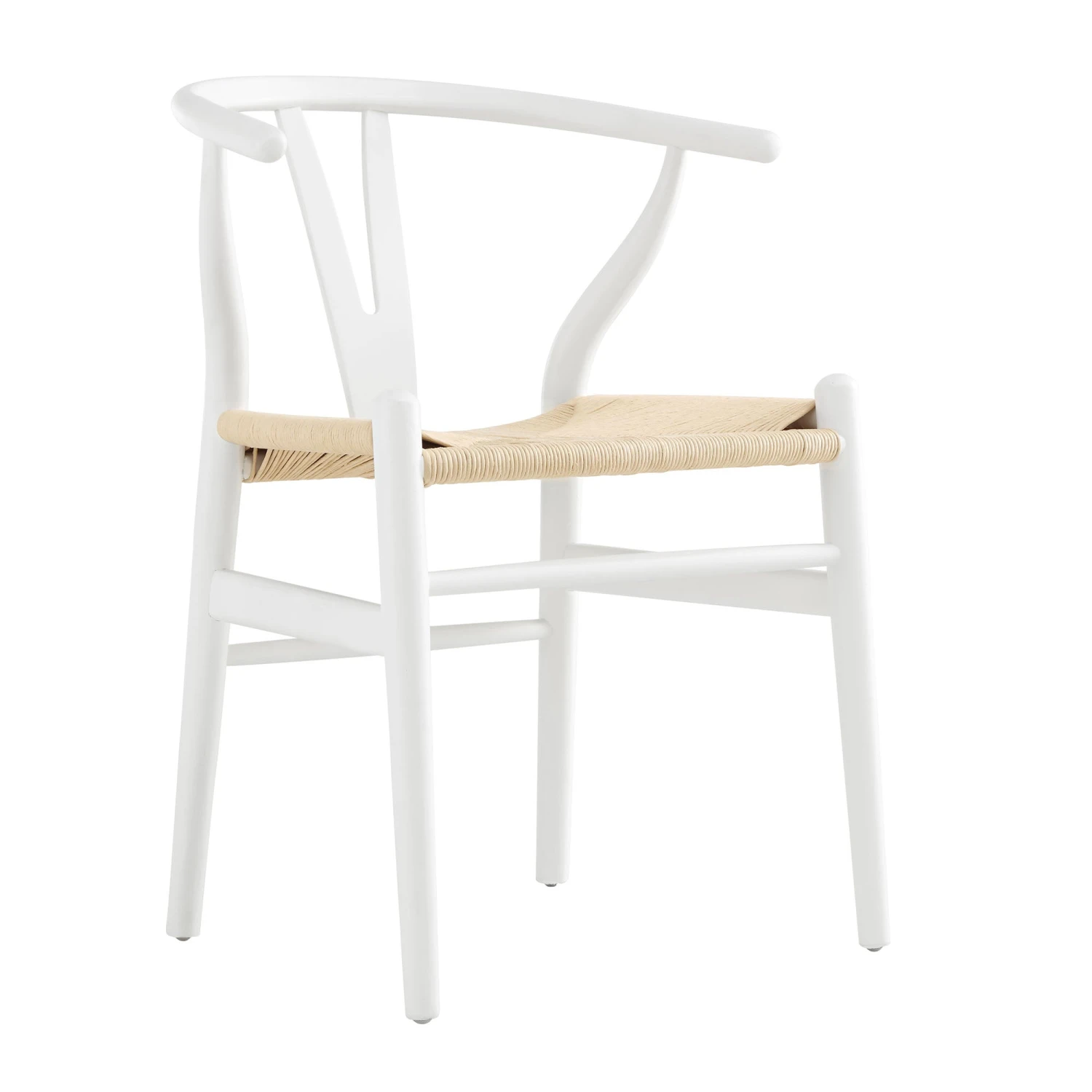 Hansel Wooden Natural Weave Dining Chair, White Colour Frame 2 Hansel Wooden Natural Weave Dining Chair, White Colour Frame - Image 2