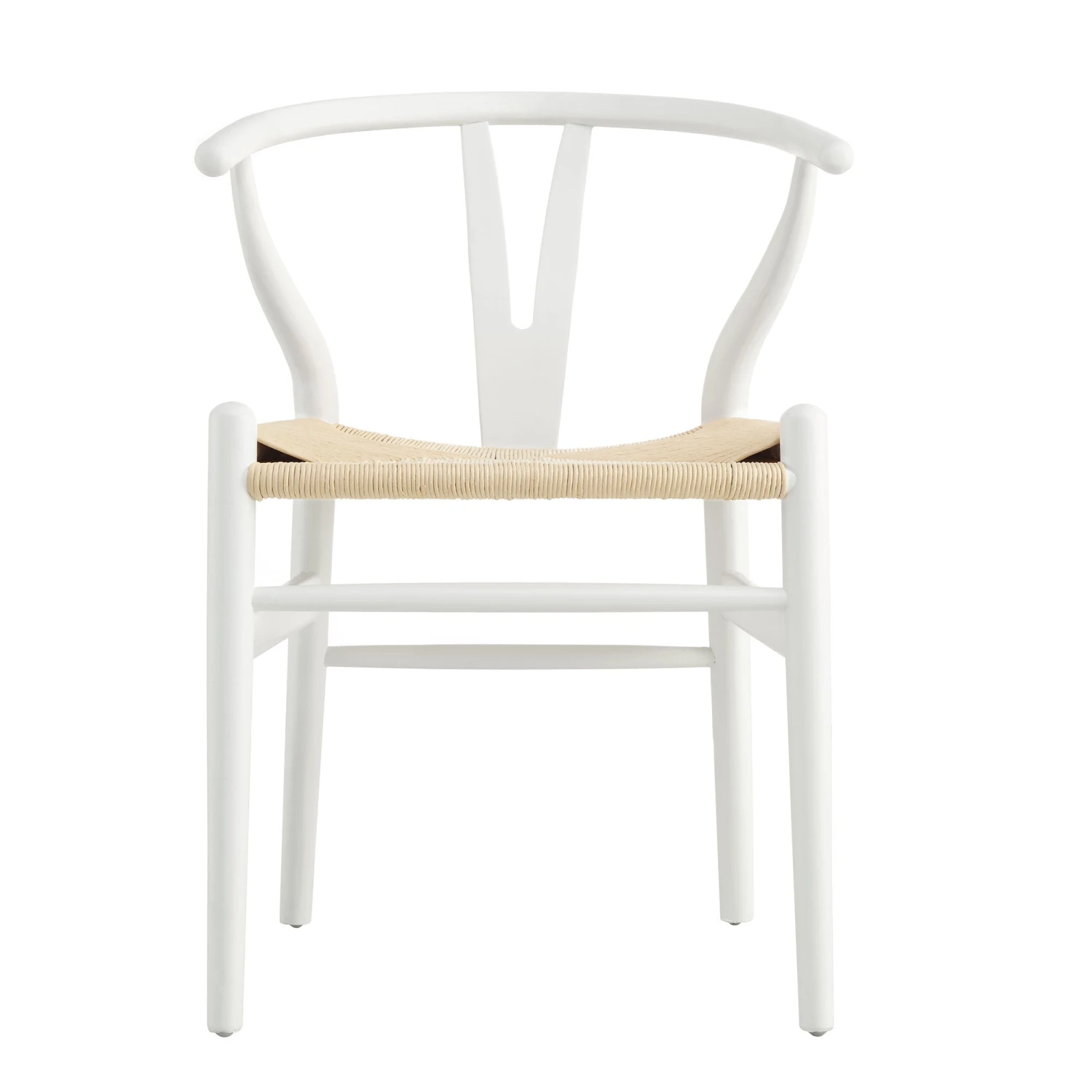 Hansel Wooden Natural Weave Dining Chair, White Colour Frame 3 Hansel Wooden Natural Weave Dining Chair, White Colour Frame - Image 3