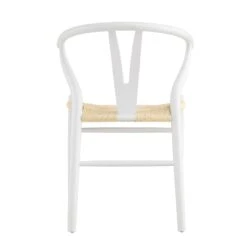 Hansel Wooden Natural Weave Dining Chair, White Colour Frame 16 Hansel Wooden Natural Weave Dining Chair, White Colour Frame -Daals Store XN R098 WHITE WB4