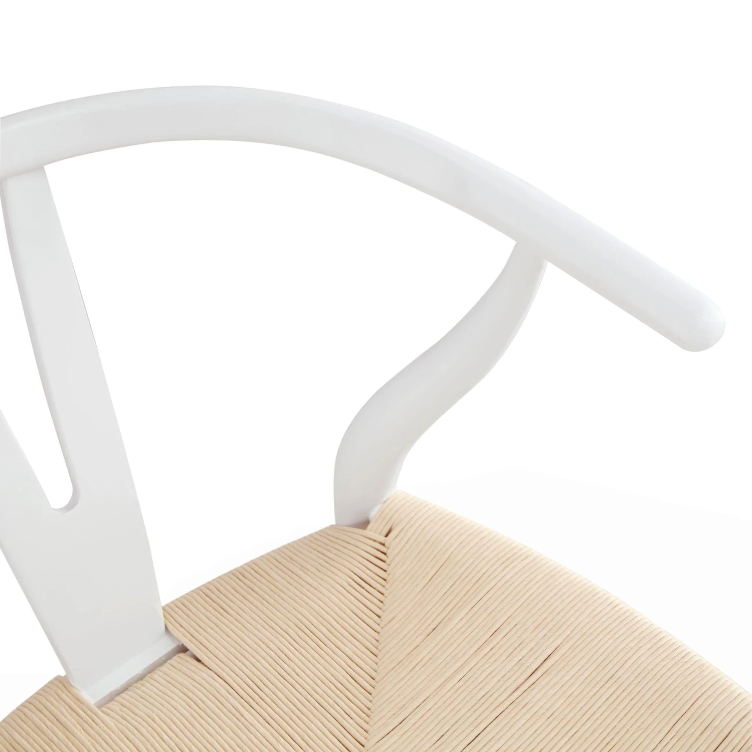 Hansel Wooden Natural Weave Dining Chair, White Colour Frame 8 Hansel Wooden Natural Weave Dining Chair, White Colour Frame - Image 8