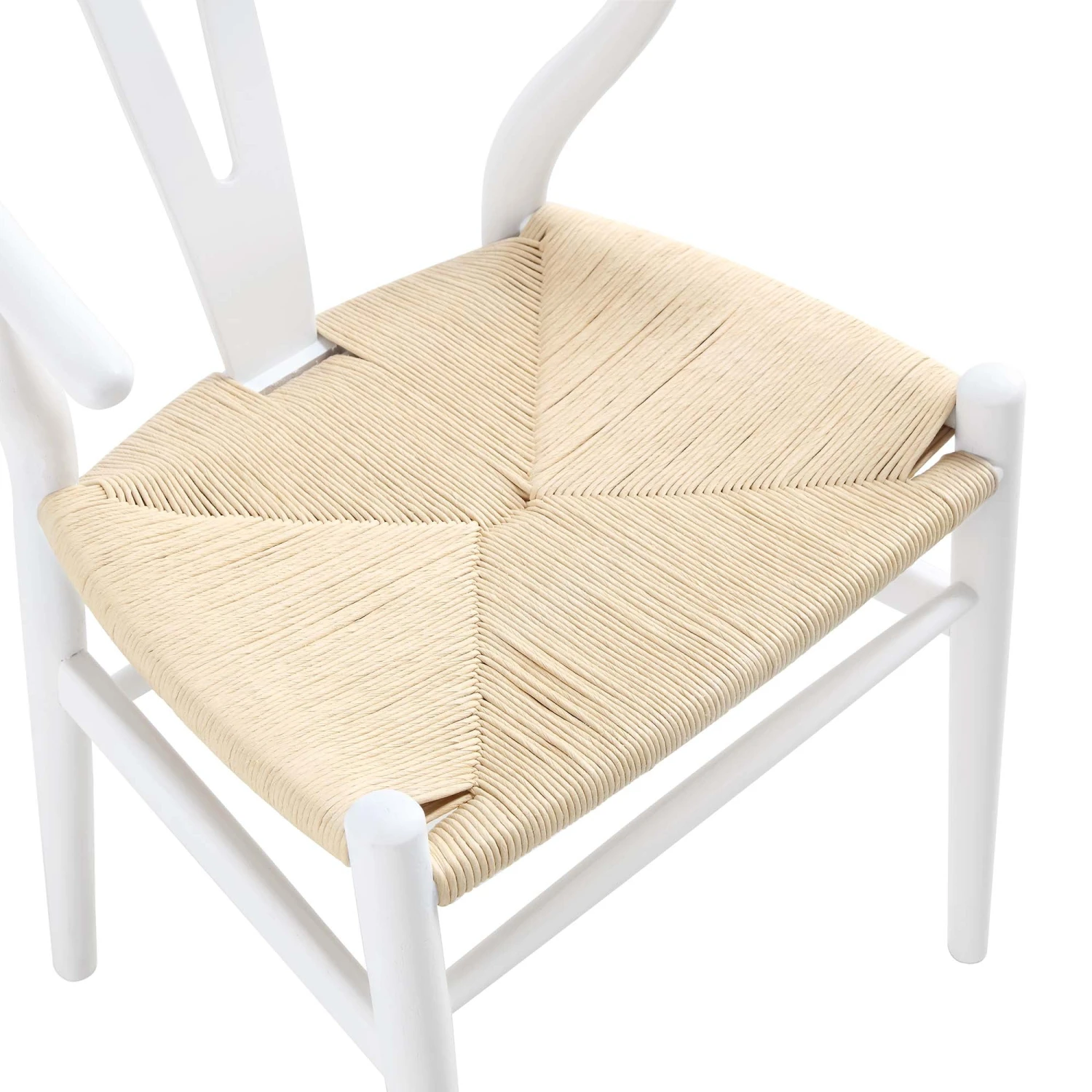 Hansel Wooden Natural Weave Dining Chair, White Colour Frame 9 Hansel Wooden Natural Weave Dining Chair, White Colour Frame - Image 9