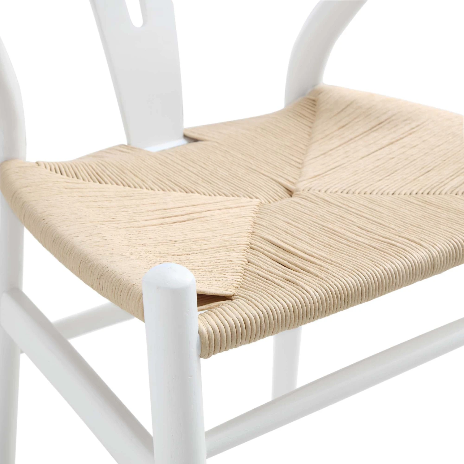 Hansel Wooden Natural Weave Dining Chair, White Colour Frame 10 Hansel Wooden Natural Weave Dining Chair, White Colour Frame - Image 10