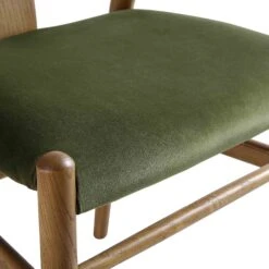Hansel Upholstered Padded Dining Chair, Moss Green Velvet And Light Walnut Frame -Daals Store XN R100 GREENVEL WLAN detail3