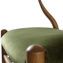 Hansel Upholstered Padded Dining Chair, Moss Green Velvet And Light Walnut Frame -Daals Store XN R100 GREENVEL WLAN detail4