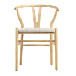 Hansel Wooden Dining Chair, Ivory White Boucle And Natural Frame 11 Hansel Wooden Dining Chair, Ivory White Boucle And Natural Frame -Daals Store XN R100 NAT BEIGEBOUCLE WB1