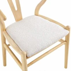 Hansel Wooden Dining Chair, Ivory White Boucle And Natural Frame 18 Hansel Wooden Dining Chair, Ivory White Boucle And Natural Frame -Daals Store XN R100 NAT BEIGEBOUCLE detail2