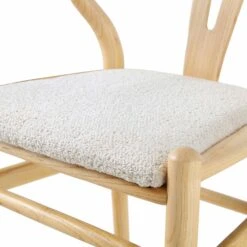 Hansel Wooden Dining Chair, Ivory White Boucle And Natural Frame 19 Hansel Wooden Dining Chair, Ivory White Boucle And Natural Frame -Daals Store XN R100 NAT BEIGEBOUCLE detail3