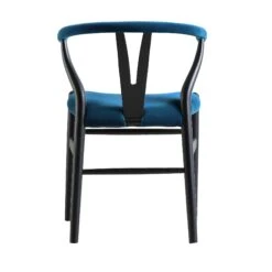 Hansel Upholstered Padded Dining Chair, Blue Velvet And Black Frame 22 Hansel Upholstered Padded Dining Chair, Blue Velvet And Black Frame -Daals Store XN R100 NAVYVEL BLACK WB4