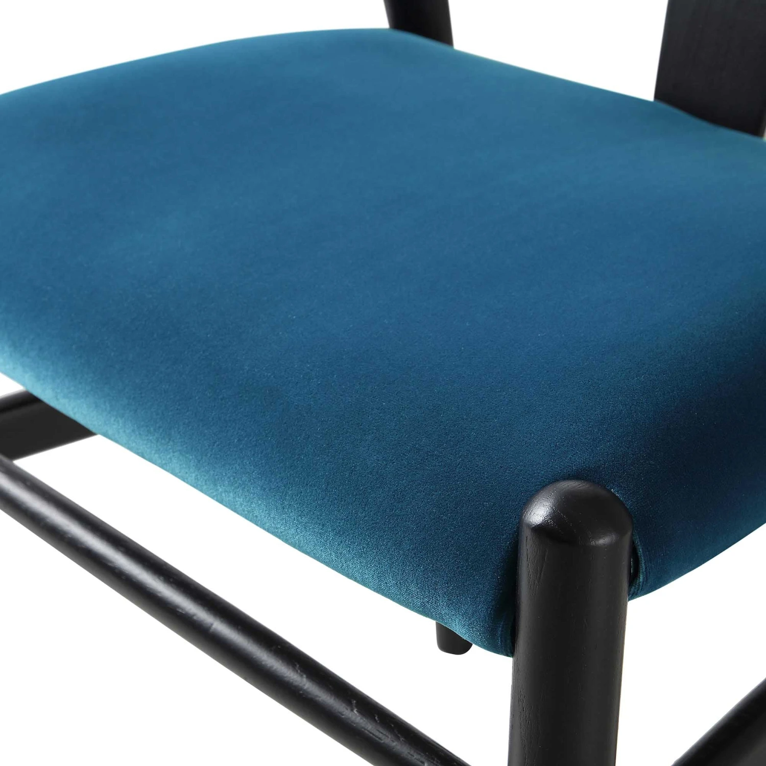 Hansel Upholstered Padded Dining Chair, Blue Velvet And Black Frame 12 Hansel Upholstered Padded Dining Chair, Blue Velvet And Black Frame - Image 12