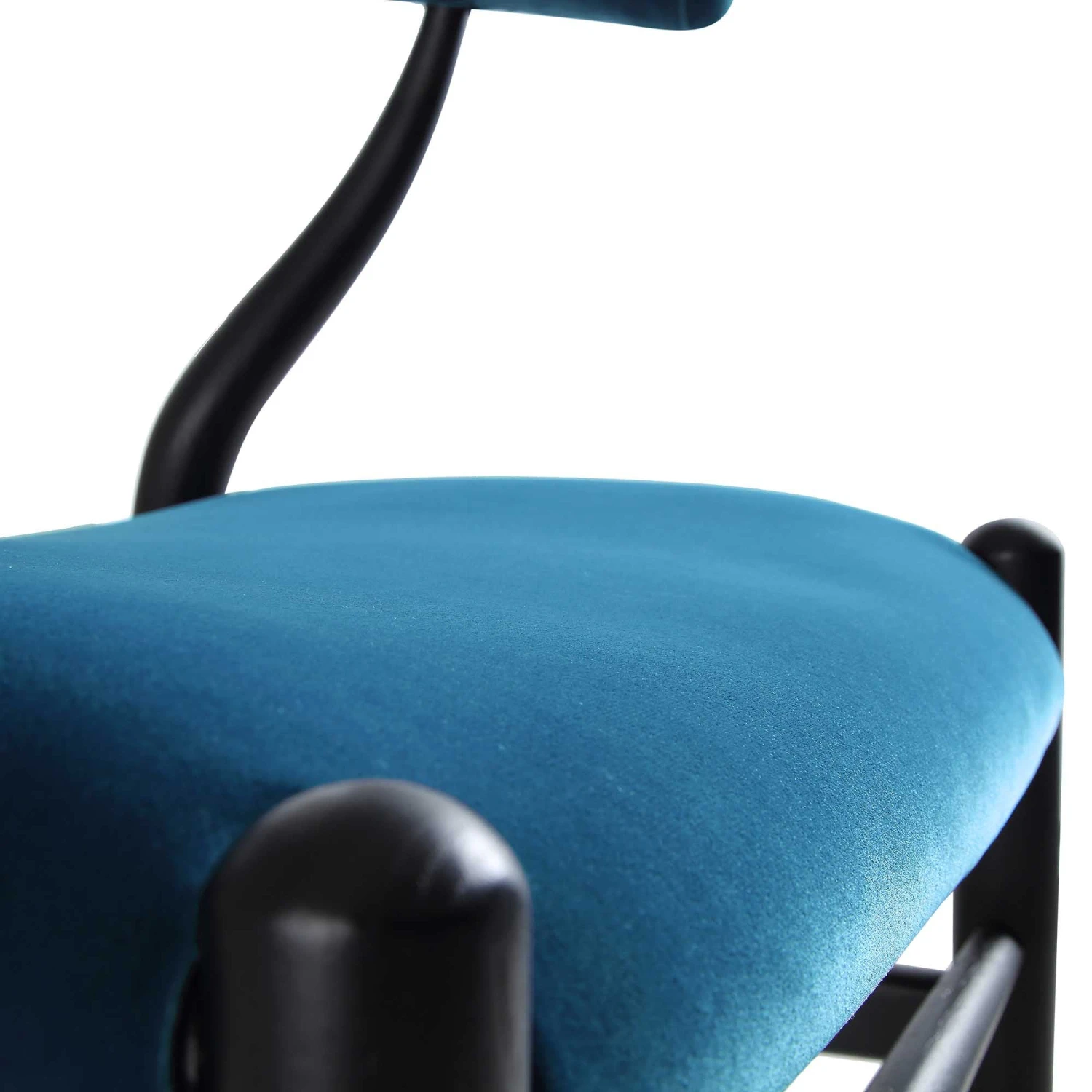 Hansel Upholstered Padded Dining Chair, Blue Velvet And Black Frame 13 Hansel Upholstered Padded Dining Chair, Blue Velvet And Black Frame - Image 13