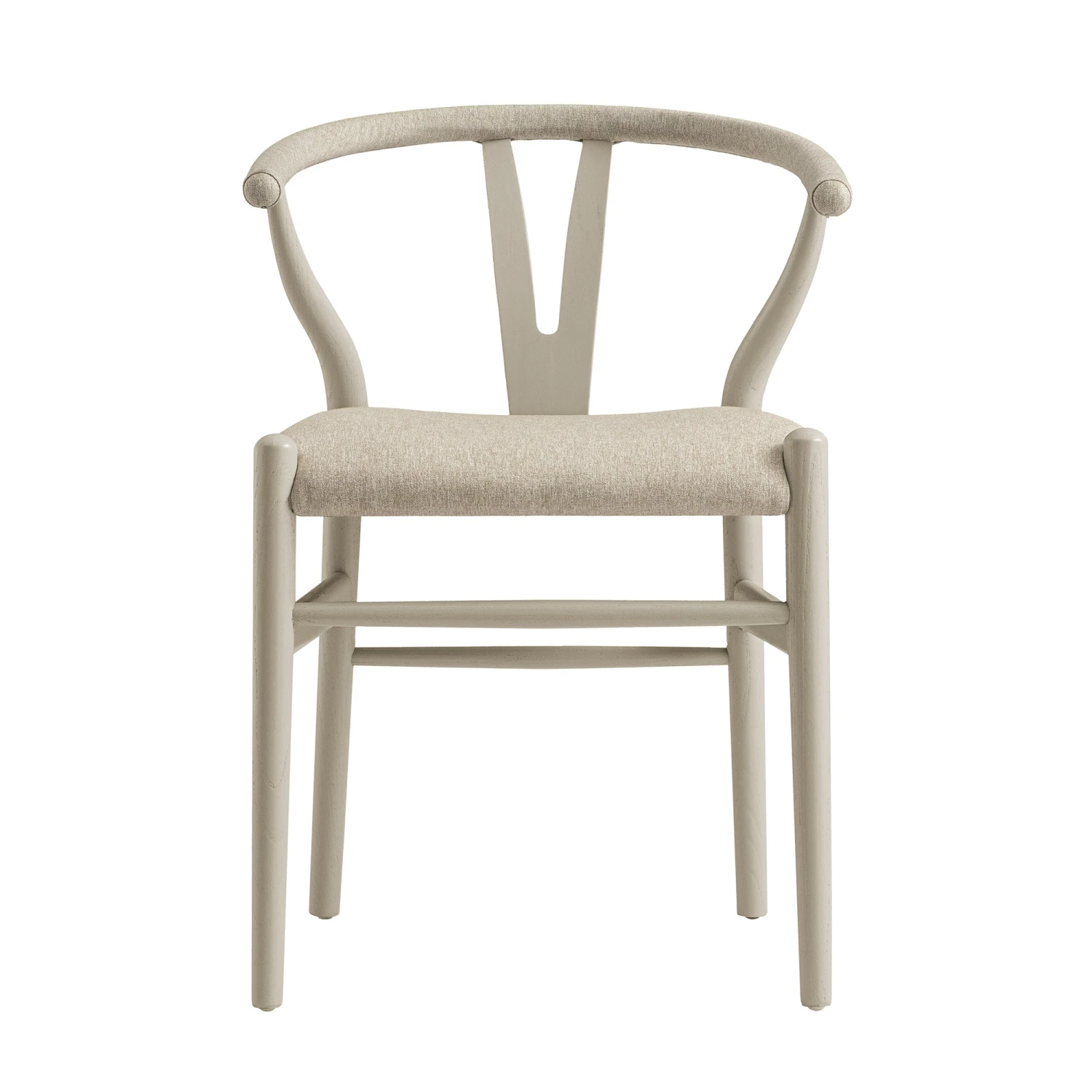 Hansel Upholstered Dining Chair, Taupe Frame With Oatmeal Fabric 4 Hansel Upholstered Dining Chair, Taupe Frame With Oatmeal Fabric - Image 4