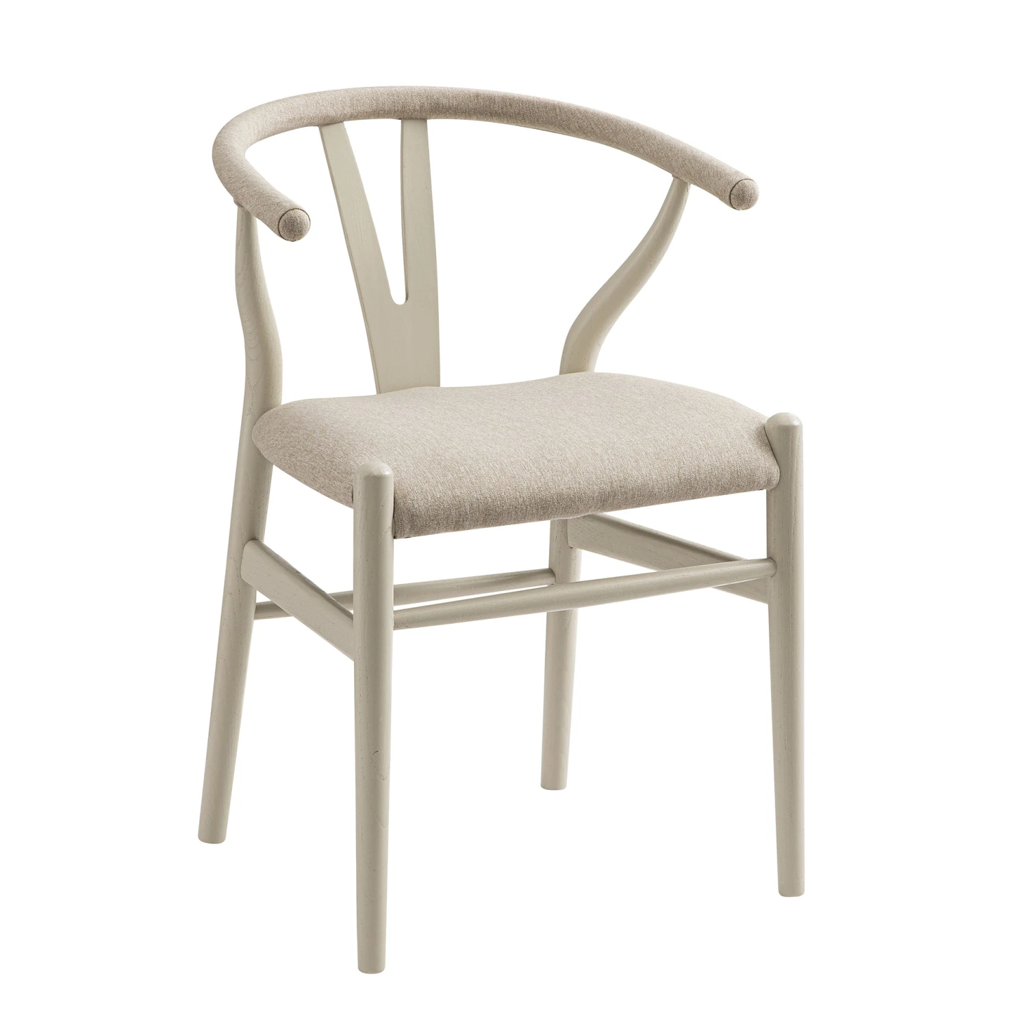 Hansel Upholstered Dining Chair, Taupe Frame With Oatmeal Fabric 5 Hansel Upholstered Dining Chair, Taupe Frame With Oatmeal Fabric - Image 5