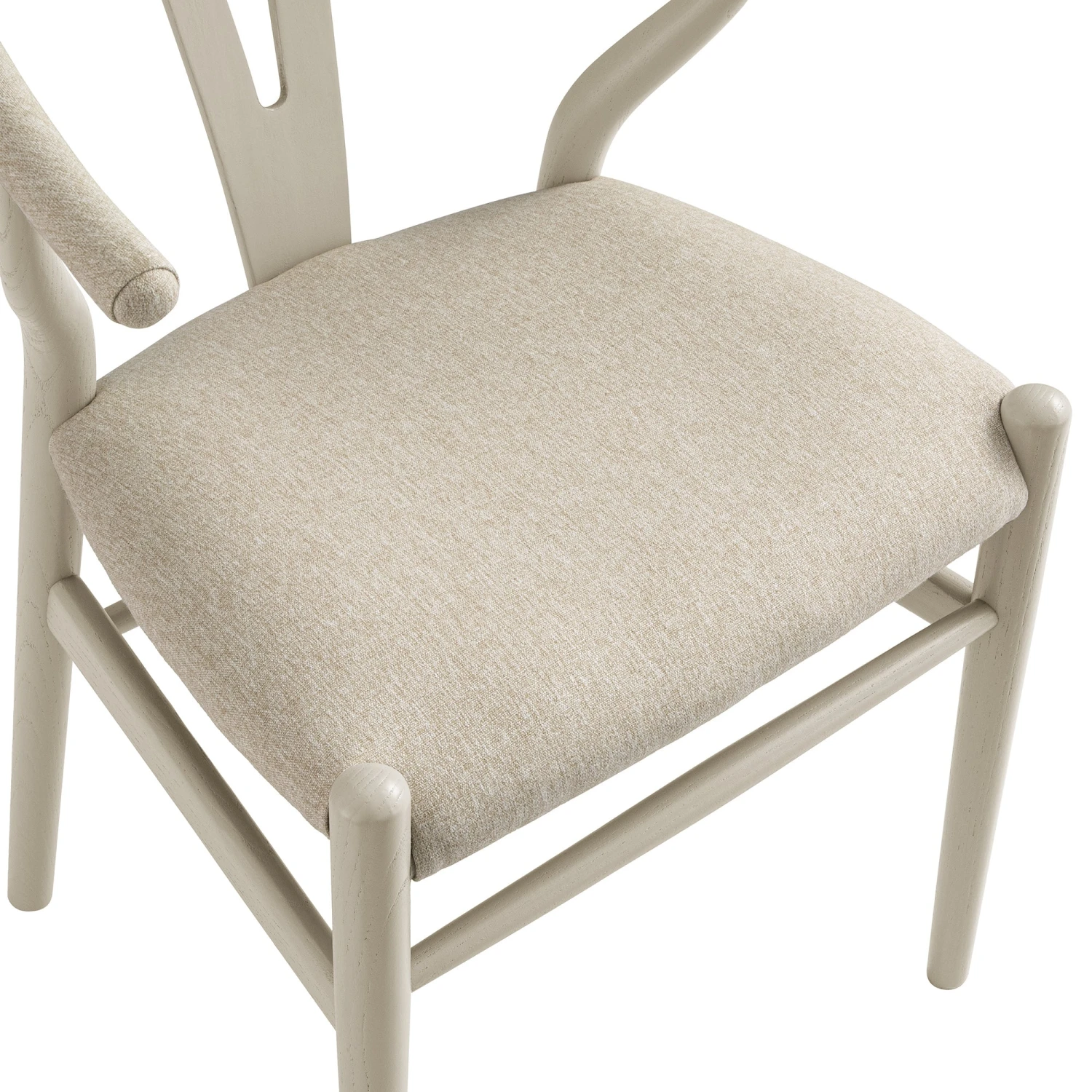 Hansel Upholstered Dining Chair, Taupe Frame With Oatmeal Fabric 12 Hansel Upholstered Dining Chair, Taupe Frame With Oatmeal Fabric - Image 12