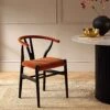 Hansel Upholstered Padded Dining Chair, Rust Velvet And Black Frame -Daals Store XN R100 RUSTVEL BLACK main