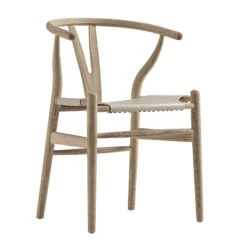 Hansel Dining Chair, Weathered Elm Frame With Light Grey Faux Leather Seat -Daals Store XN R102 GREYPU WB2