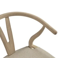 Hansel Dining Chair, Weathered Elm Frame With Light Grey Faux Leather Seat -Daals Store XN R102 GREYPU detail2