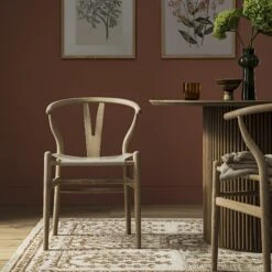 Hansel Dining Chair, Weathered Elm Frame With Light Grey Faux Leather Seat -Daals Store XN R102 GREYPU scene2