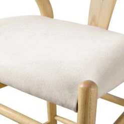 Hansel Natural Elm Wood Counter Stool β Beige Fabric with Wishbone Y-Back Design 17 Hansel Natural Elm Wood Counter Stool β Beige Fabric with Wishbone Y-Back Design -Daals Store XN R152 BEIGEFAB NAT detail2