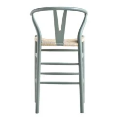 Hansel Wooden Natural Weave Counter Stool, Sage Green Frame -Daals Store XN R152 SAGE WB5