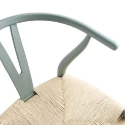 Hansel Wooden Natural Weave Counter Stool, Sage Green Frame -Daals Store XN R152 SAGE detail1