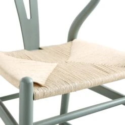 Hansel Wooden Natural Weave Counter Stool, Sage Green Frame -Daals Store XN R152 SAGE detail2