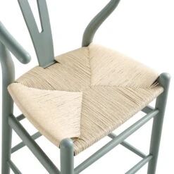 Hansel Wooden Natural Weave Counter Stool, Sage Green Frame -Daals Store XN R152 SAGE detail3
