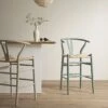 Hansel Wooden Natural Weave Counter Stool, Sage Green Frame -Daals Store XN R152 SAGE main