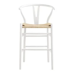 Hansel Wooden Natural Weave Counter Stool, White Frame 16 Hansel Wooden Natural Weave Counter Stool, White Frame -Daals Store XN R152 WHITE WB1