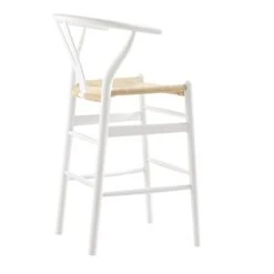 Hansel Wooden Natural Weave Counter Stool, White Frame 21 Hansel Wooden Natural Weave Counter Stool, White Frame -Daals Store XN R152 WHITE WB4