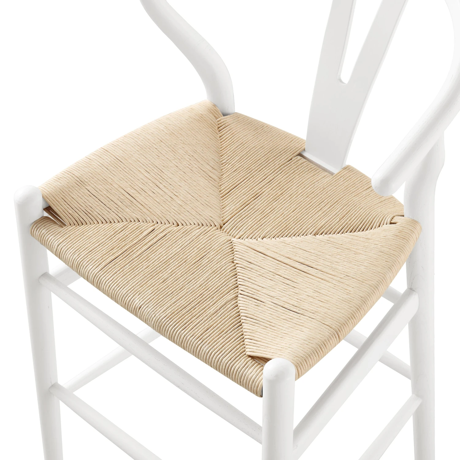 Hansel Wooden Natural Weave Counter Stool, White Frame 13 Hansel Wooden Natural Weave Counter Stool, White Frame - Image 13