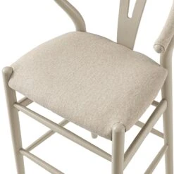 Hansel Counter Stool, Taupe Frame With Oatmeal Fabric Seat -Daals Store XN R154 OATFAB TAUPE detail2