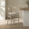 Hansel Counter Stool, Taupe Frame With Oatmeal Fabric Seat 21 Hansel Counter Stool, Taupe Frame With Oatmeal Fabric Seat -Daals Store XN R154 OATFAB TAUPE main